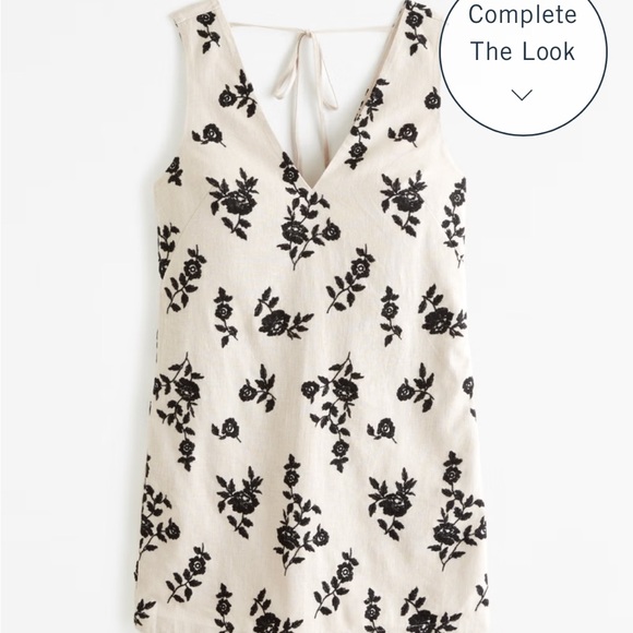 Abercrombie & Fitch Embroidered Linen-Blend Mini Dress (M) - Picture 3 of 3